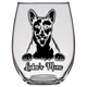 Luka's Mom Basenji Dog Stemless Wine Glass