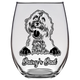 Daisy Dad Bernedoodle - Stemless Wine Glass
