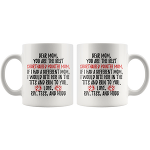 Personalized German Shorthaired Pointer Dog Riv, Tess And Hudd Mom Coffee Mug (11 oz)
