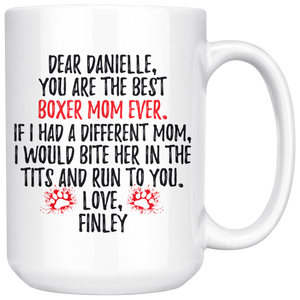 Personalized Boxer Dog Mom Danielle Coffee Mug (15 oz)