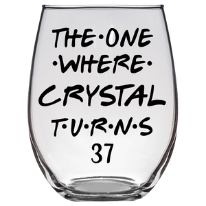 Crystal Turns 37 Years Stemless Wine Glass