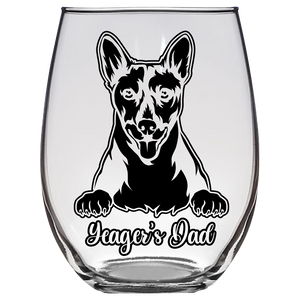 Yeager’s Dad - Basenji Dog Mom Stemless Wine Glass