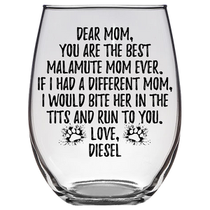 Glassware - Stemless Wine Glass {Laser Etched No Colored Art}