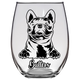 Butters French Bulldog Stemless Wine Glass