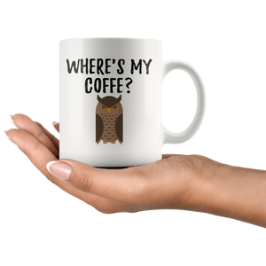 Where's My Coffee Sleepy Tired Owl Mug (11 oz)