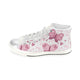 High & Low Top Canvas Women's Shoes - Pink Butterfly With Hearts - Freedom Look