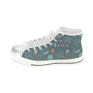 High & Low Top Canvas Women's Shoes with Flower Pattern - Freedom Look
