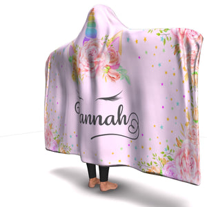 Personalized Unicorn Hooded Blanket - Hannah