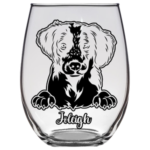 Joleigh - Brittany Spaniel Dog Stemless Wine Glass