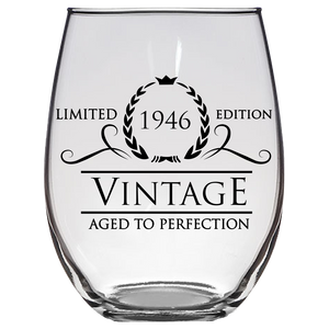 Limited Edition 1946 Vintage Stemless Wine Glass
