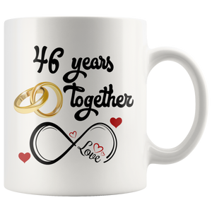 46th Wedding Anniversary Gift For Him And Her, 46th Anniversary Mug For Husband & Wife, Married For 46 Years, 46 Years Together With Her (11 oz )