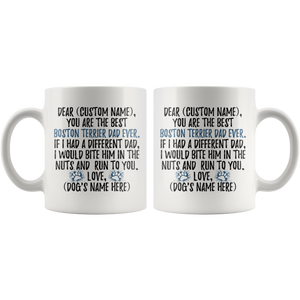 Personalized Best Boston Terrier Dog Dad Coffee Mug (11 oz)