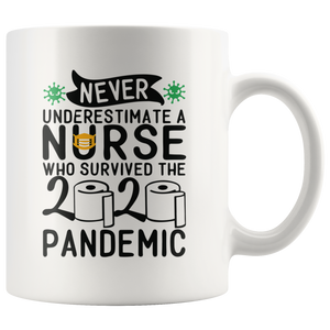 Nurse Survived 2020 Pandemic Toilet Paper Colored Coffee Mug