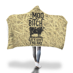 Farm Cow Moo Hooded Blanket