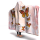 Monarch Butterfly Pink Hooded Blanket