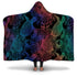 Sea Turtle Rainbow Sherpa Microfiber Fleece Hooded Blanket