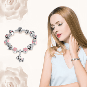 Silver Plated Lovely Dog Charm Bracelet 2017 - Freedom Look