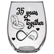 LOVE - 35th Anniversary Stemless Wine Glass - Clear
