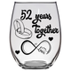 LOVE 52 Years Anniversary Stemless Wine Glass
