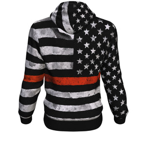 Red Line US Flag Firefighter Hoodie