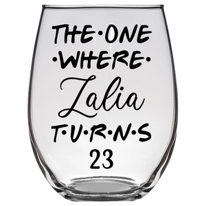 Zalia turns 23 years Stemless Wine Glass