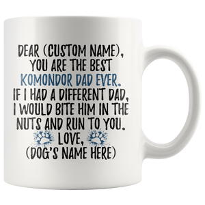 Personalized Best Komondor Dad Coffee Mug (11 oz)