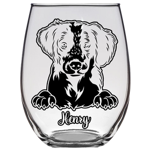 Henry - Brittany Spaniel Dog Stemless Wine Glass