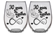 30 LOVE - Anniversary Stemless Wine Glass - Set of 2 (Laser Etched) - Clear