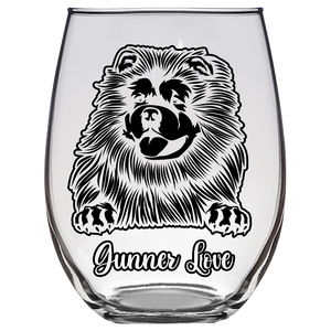 Gunner Love Chow Chow Stemless Wine Glass