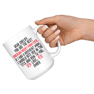 Personalized Siberian Husky Dog Ember Mom Shelby Coffee Mug (15 oz)