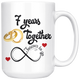 7th Wedding Anniversary Gift For Him And Her, 7th Anniversary Mug For Husband & Wife, 7 Years Together, Married 7 Years, 7 Years With Her (15 oz )