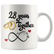 28th Wedding Anniversary Gift For Him And Her, 28th Anniversary Mug For Husband & Wife, Married For 28 Years, 28 Years Together With Her ( 11 oz )