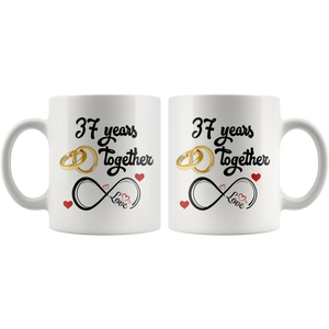 37th Wedding Anniversary Gift For Him And Her, 37th Anniversary Mug For Husband & Wife, Married For 37 Years, 37 Years Together With Her  ( 11 oz )