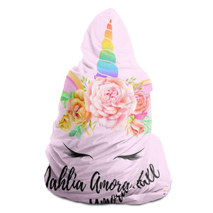 Dahlia Amora Hall - Personalized Unicorn Hooded Blanket