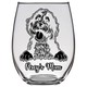 Percy's Mom Bernedoodle Stemless Wine Glass