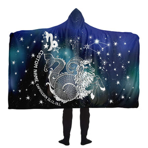 Personalized Capricorn Horoscope Zodiac Star Sign Hooded Blanket
