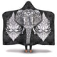 B&W Elephant Mandala Hooded Blanket - Freedom Look