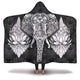 B&W Elephant Mandala Hooded Blanket - Freedom Look