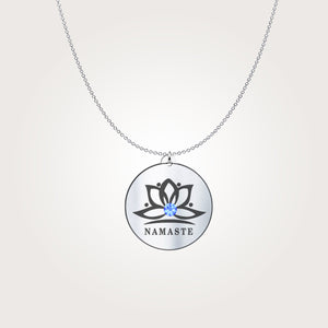 Namaste - Silver Necklace + Sapphire