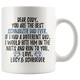 Personalized Schnauzer Dog Lucy & Schroeder Dad Cody Coffee Mug (11 oz)