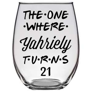 Yahriely Turns 21 Years F5 Stemless Wine Glass