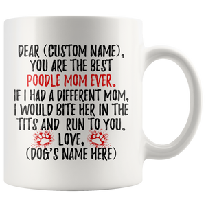 Personalized Best Poodle Mom Coffee Mug (11 oz)