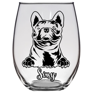 Sissy - French Bulldog Stemless Wine Glass