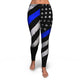 Police Support Blue USA Flag Leggings