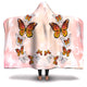 Monarch Butterfly Pink Hooded Blanket