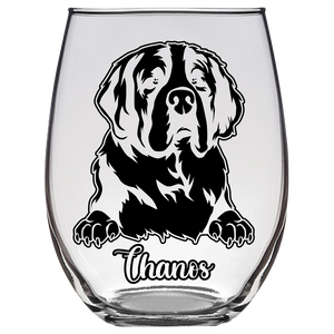 Thanos - St Bernard Dog Stemless Wine Glass