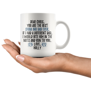 Personalized Shiba Inu Holly Dog Chris Coffee Mug (11 oz)