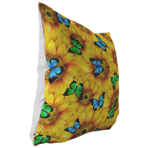 Sunflowers & Butterflies Pillow