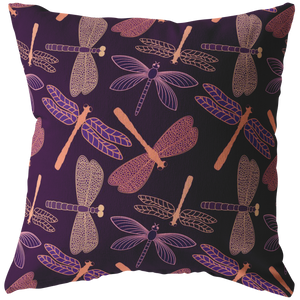 Dragonfly Pattern Pillows With Insert - Freedom Look