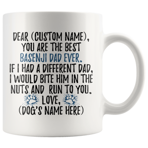 Personalized Best Basenji Dog Dad Coffee Mug (11 oz)